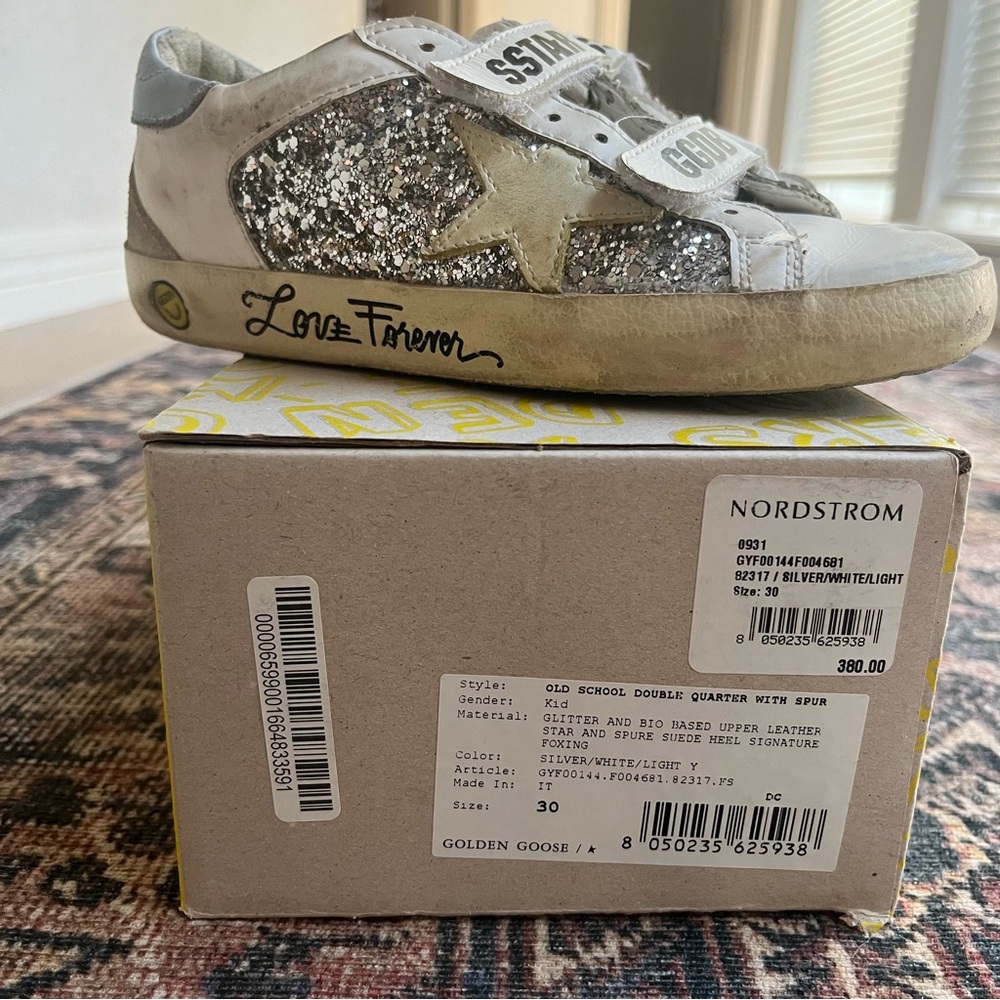 Kids Golden Goose Old School Double Quarter Glitter